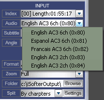 iSofter DVD�̃��b�p�[�Ń��b�N�X - input settings