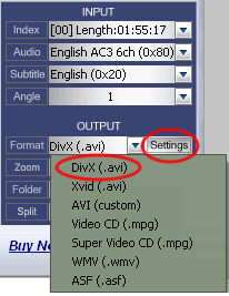 iSofter DVD�̃��b�p�[�Ń��b�N�X - output settings